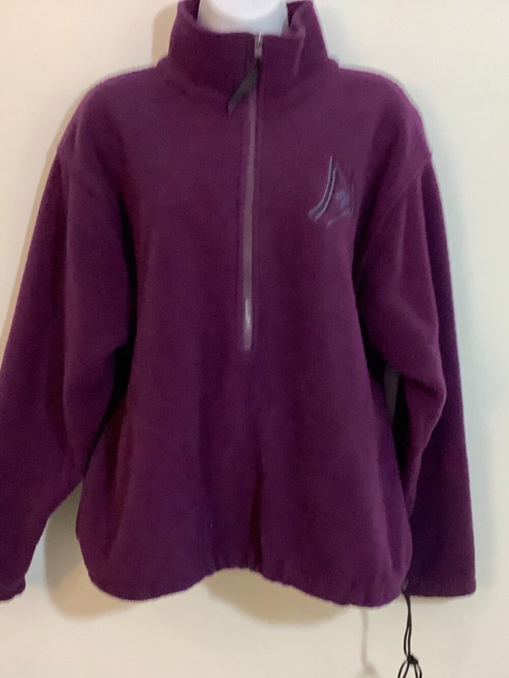Fleece 1/2 Zip Pull Over Sweatshirt Eggplant Color Medium Moving Comfort Fit